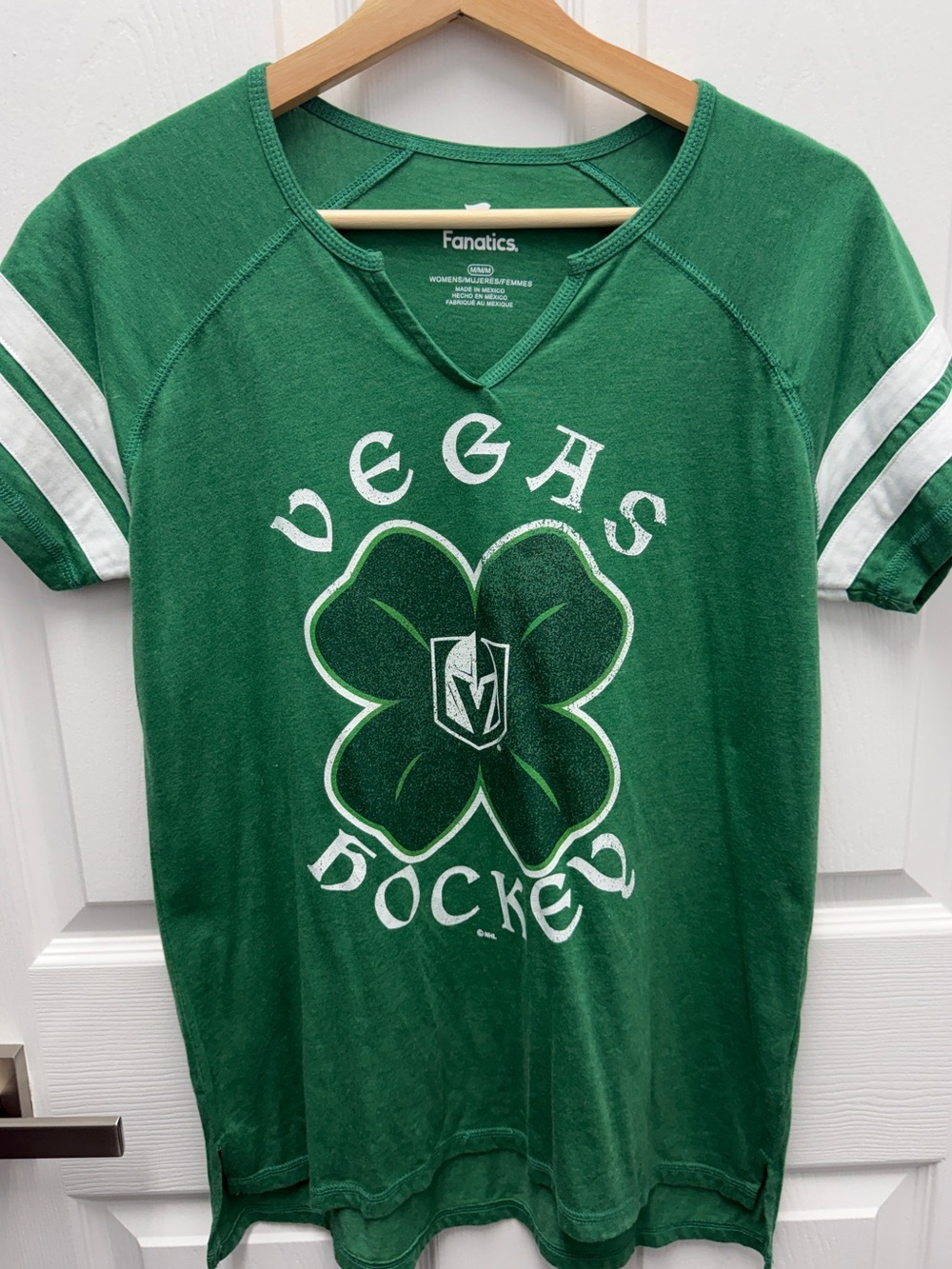 Fanatics NHL Vegas Hockey Golden Knights Clover Green St. Patty’s Day Tee Shirt